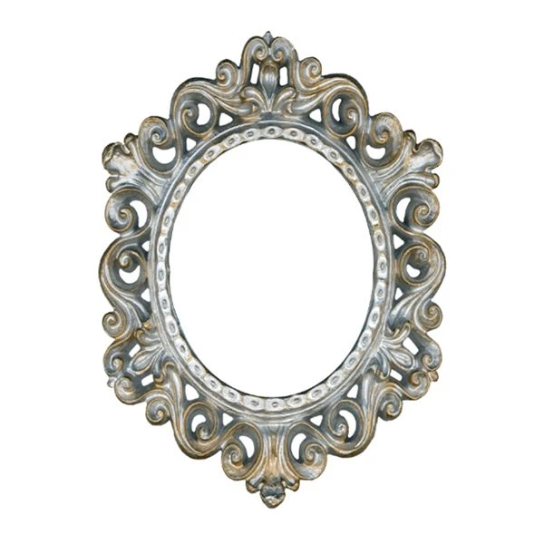 Cadre photo décoratif en résine argentée de taille moyenne